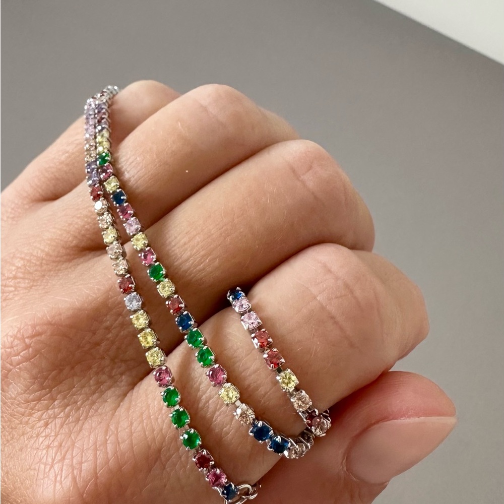Multicolor Gemstone Necklace,adjustable size.